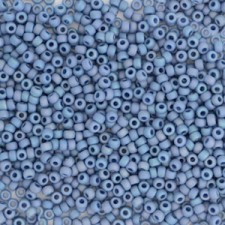 Miyuki rocailles Perlen 15/0 - Opaque glazed frosted rainbow soft blue 15-4704